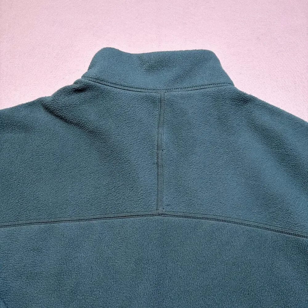 Lululemon Fleece Pullover Mens L Green Half Zip Relaxed Fit Pockets Soft Warm